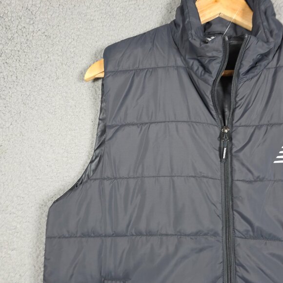 New Balance Puffer Tech Vest Mens Size Medium Black Quilted Comfort Fit Full Zip - Picture 5 of 14